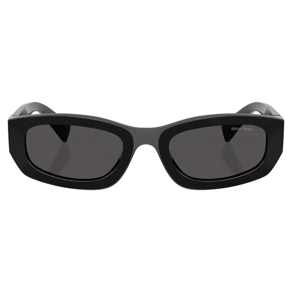 New MIU MIU Sunglasses Black Gold Square Rectangular Miu Miu Women - Picture 2 of 6